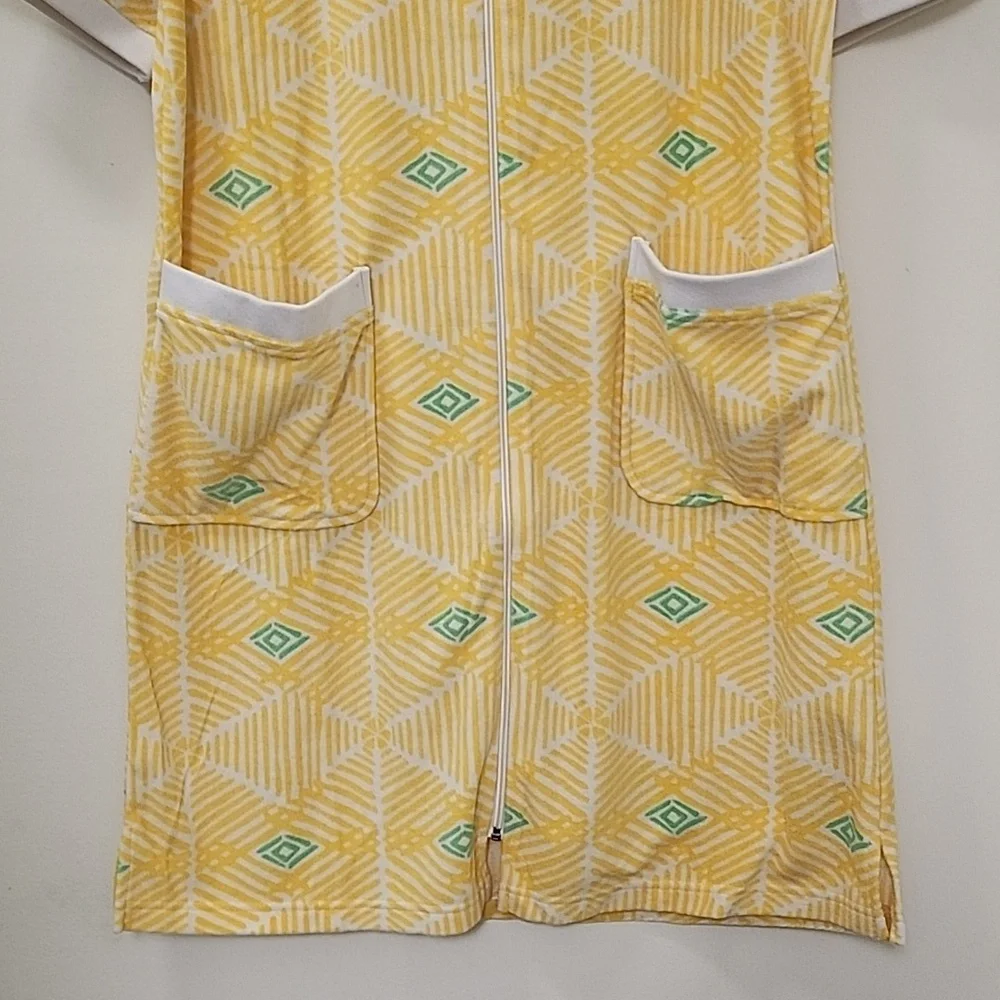 Stan Herman  Coastal Mosaic Ripples Zip Lounge/ Robe Dress Sunshine Size Small - Picture 8 of 16